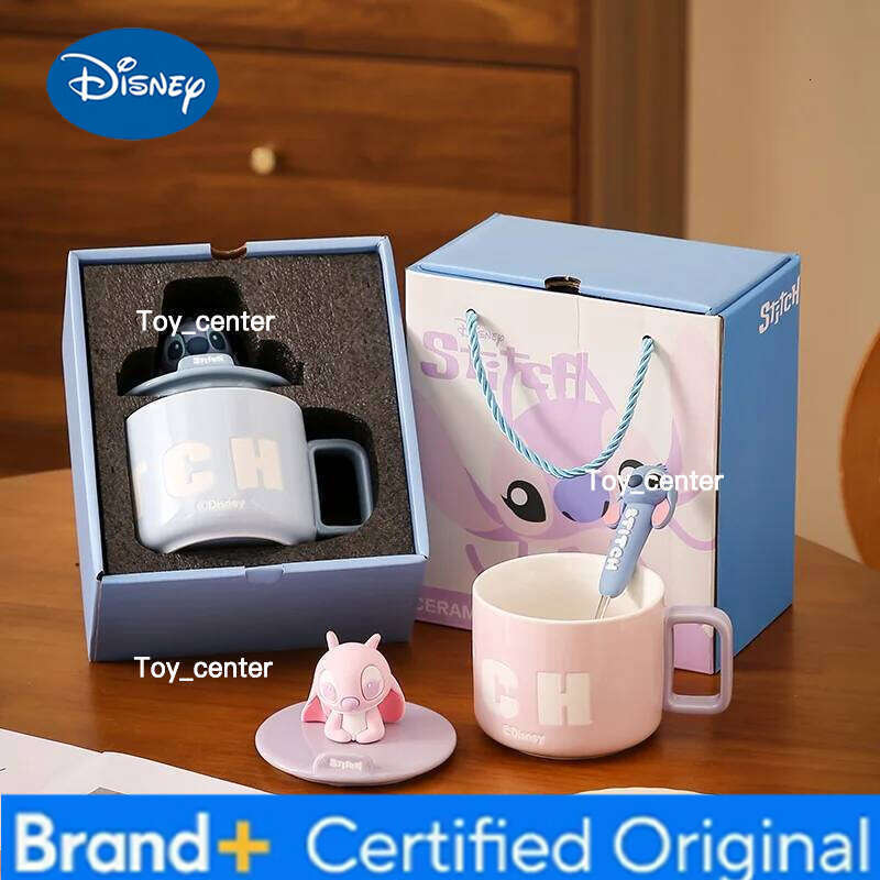 Disney Cute Cartoon Patterned Gift Mug Large Capacity High Quality Office Coffee Cups With Lid Ceramic Breakfast Milk Cup H260205