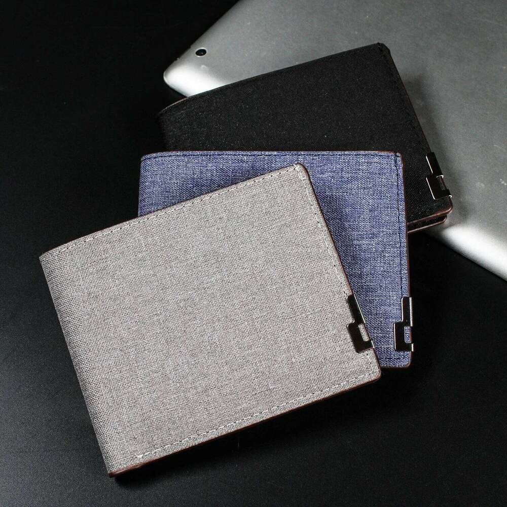 Denim Wallets Purses Men Women Inserts Business Foldable Cowhide Wallet Picture Coin Purse Slim Money Credit ID Cards Holder Bag Z260205