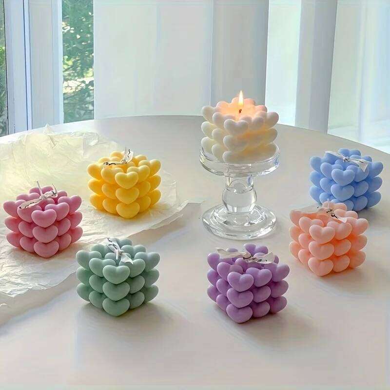 Creative Love Cube Aromatherapy Valentine's Day Wedding Birthday Candle Fragrance Home Handmade Decoration Object Gift S260204