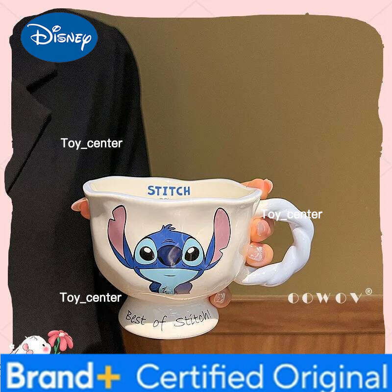 Disney 2025 New 350ml Shi Dizai Co-Branded Mug Ceramic Cute Couple High-Value Coffee Cup Birthday Christmas Gift H2602051