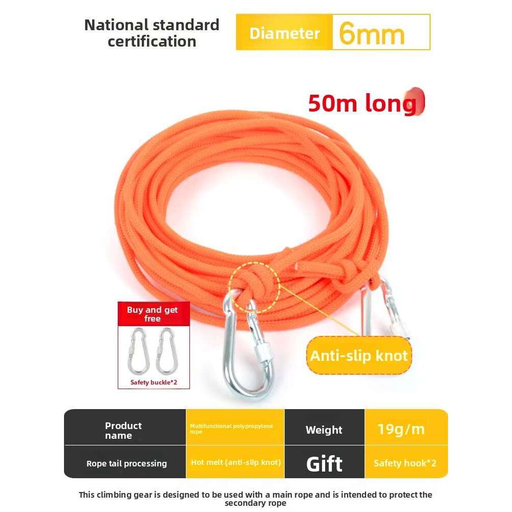 Safety Rope National Standard Wear-Resistant High-altitude Work Outdoor Mountaineering Rope Emergency Rescue Rope Floating Life-Saving Rope
