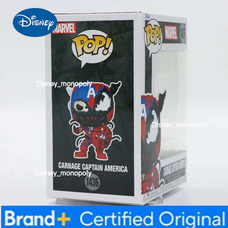 Disney Funko Pop Original MARVEL CARNAGE CAPTAIN AMERICA #1436 Action Figure Doll Toys Gift for Boys Collectible Desktop Model Decor H260205