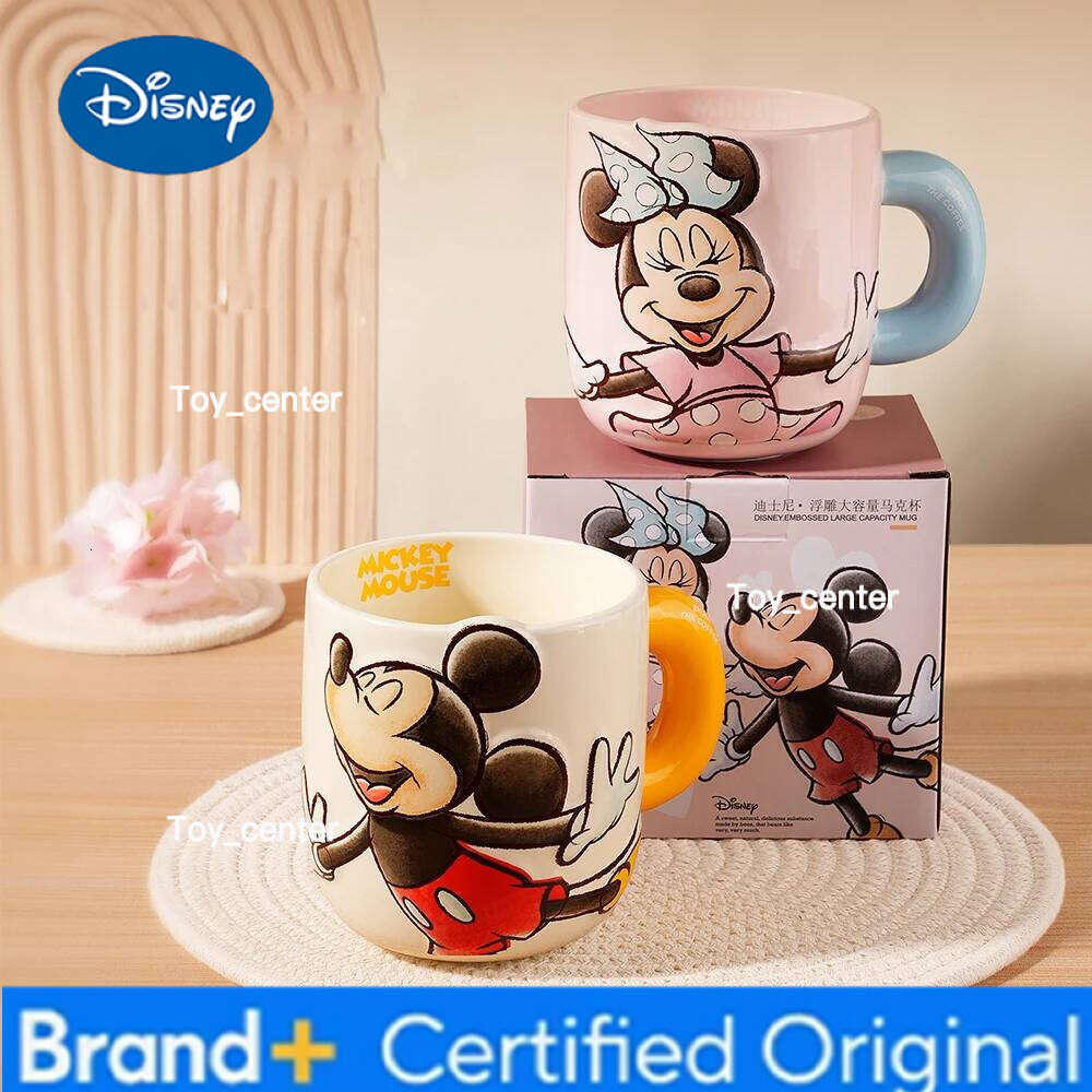 Disney Mickey Ceramic Mug Cups 650ml 3D Relief Cartoon Cute Handgrip Household Drinkware Children Breakfast Hot Milk Juice Mugs H260205