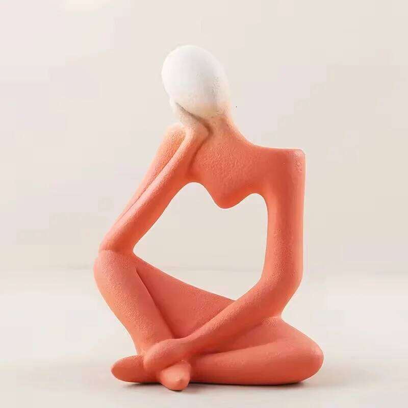 Ceramic Abstract Figure Sculpture Home Bedroom Decoration Accessories Living Room Christmas Modern Desk Decor Statue S260204