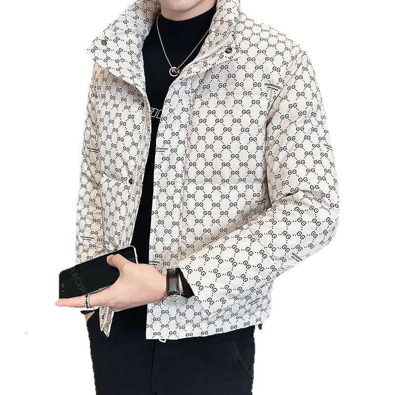 Down Jacket Men Casual Chic Stand Collar Thickened Short Coat 2025 New Men's Winter Outerwear