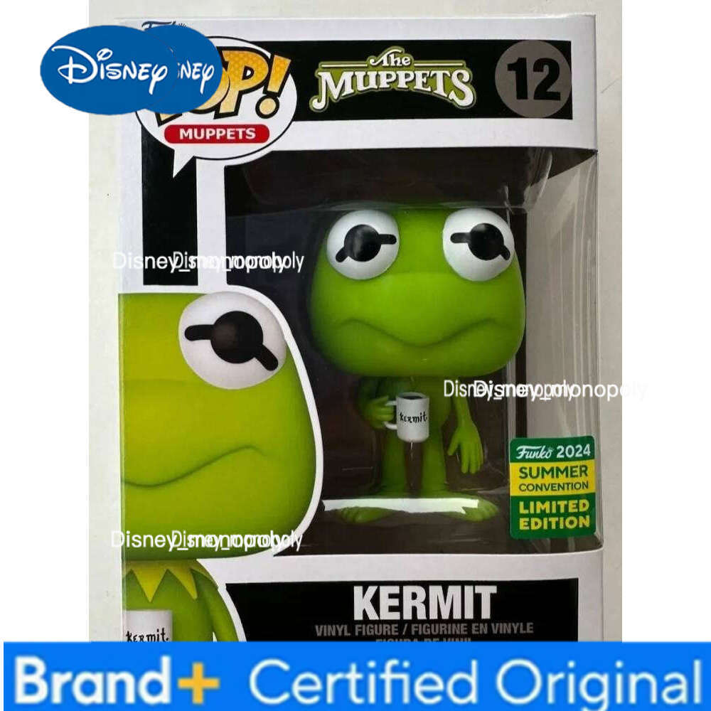Disney Funko Pop Kermit With Tea Action Figure Anime Big Eyed Frog Model Toy Cartoon Cute Desk Decor Ornaments Doll Collectible H260205