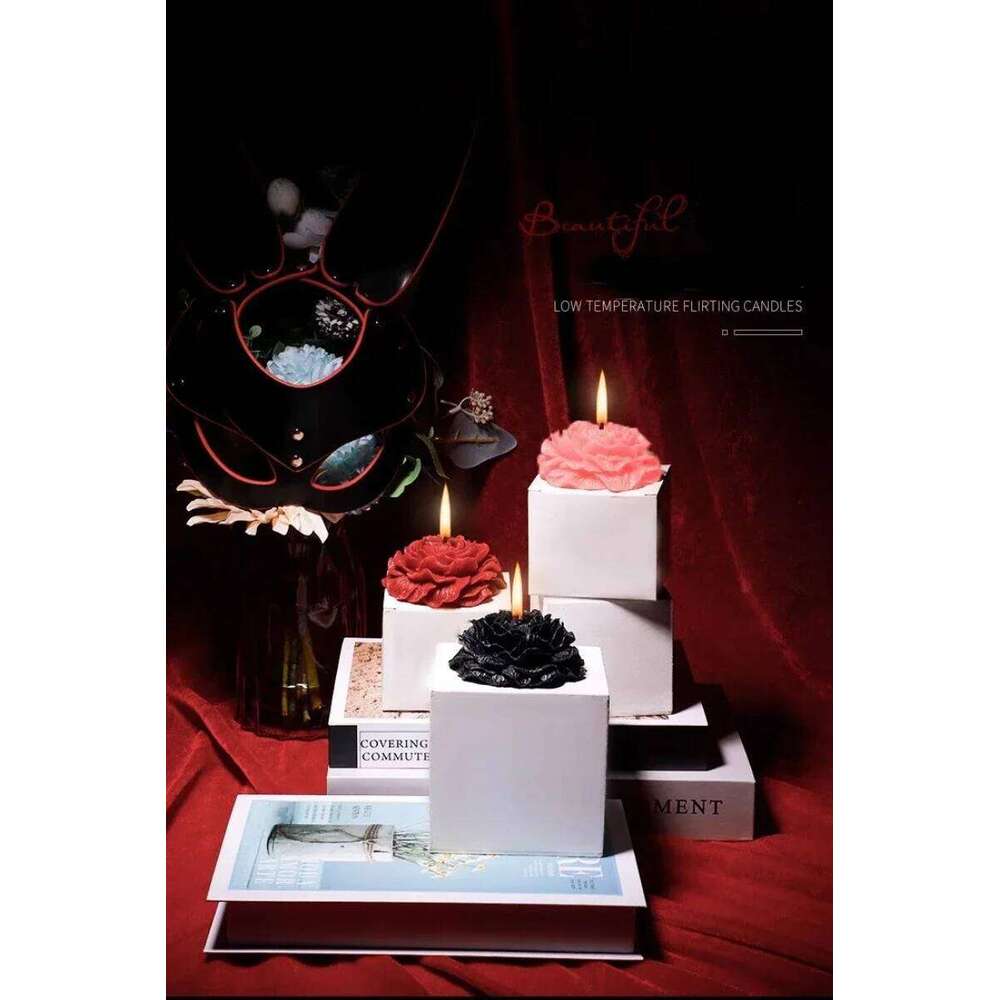 Low Temperature Candles Wax Rose Heart Candle 42 to 48 Degrees Peony Scented Decorative Waxs Valentine's Day Creative Gift S260204