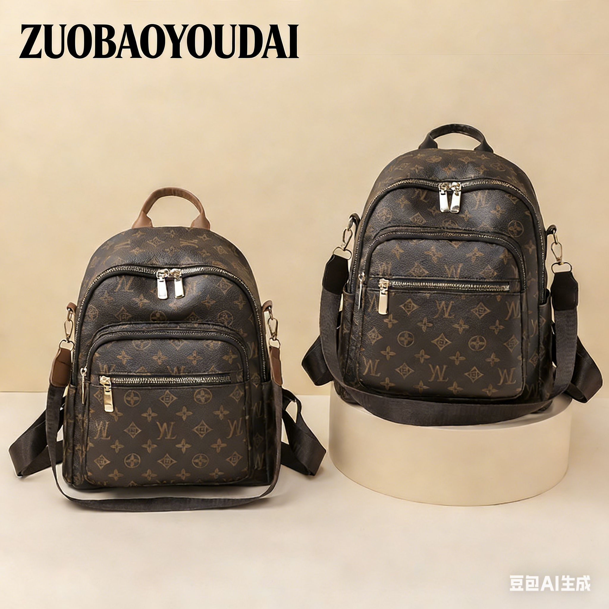 designer brand bags New Fashion women retro western style large capacity students commuting backpack schoolbag 2026