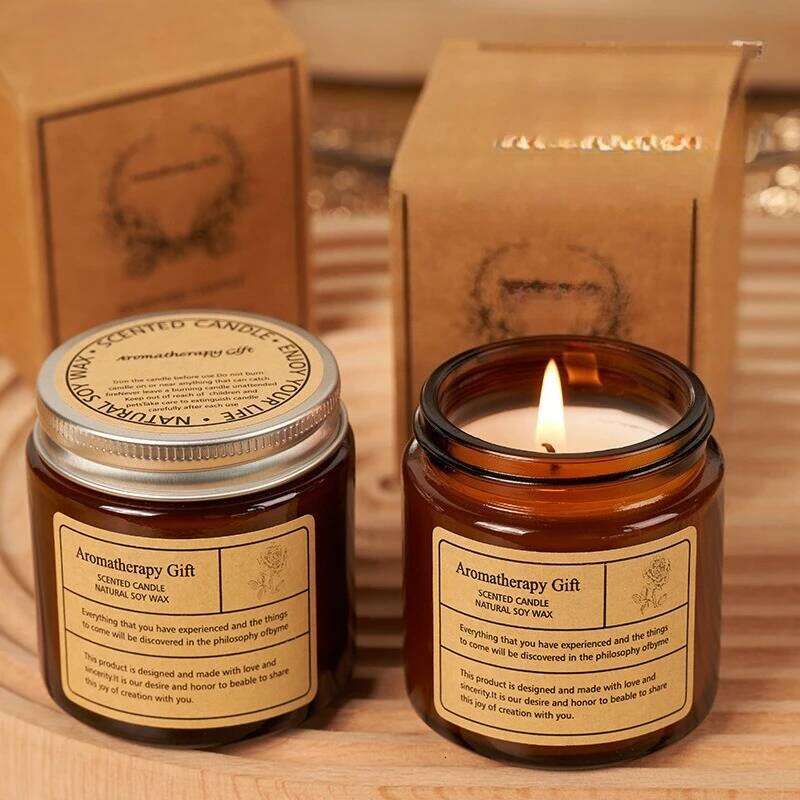 Tea Candle Bedroom Romantic Souvenir Indoor Soy Wax Scented Glass Cup Essential Oil H260205
