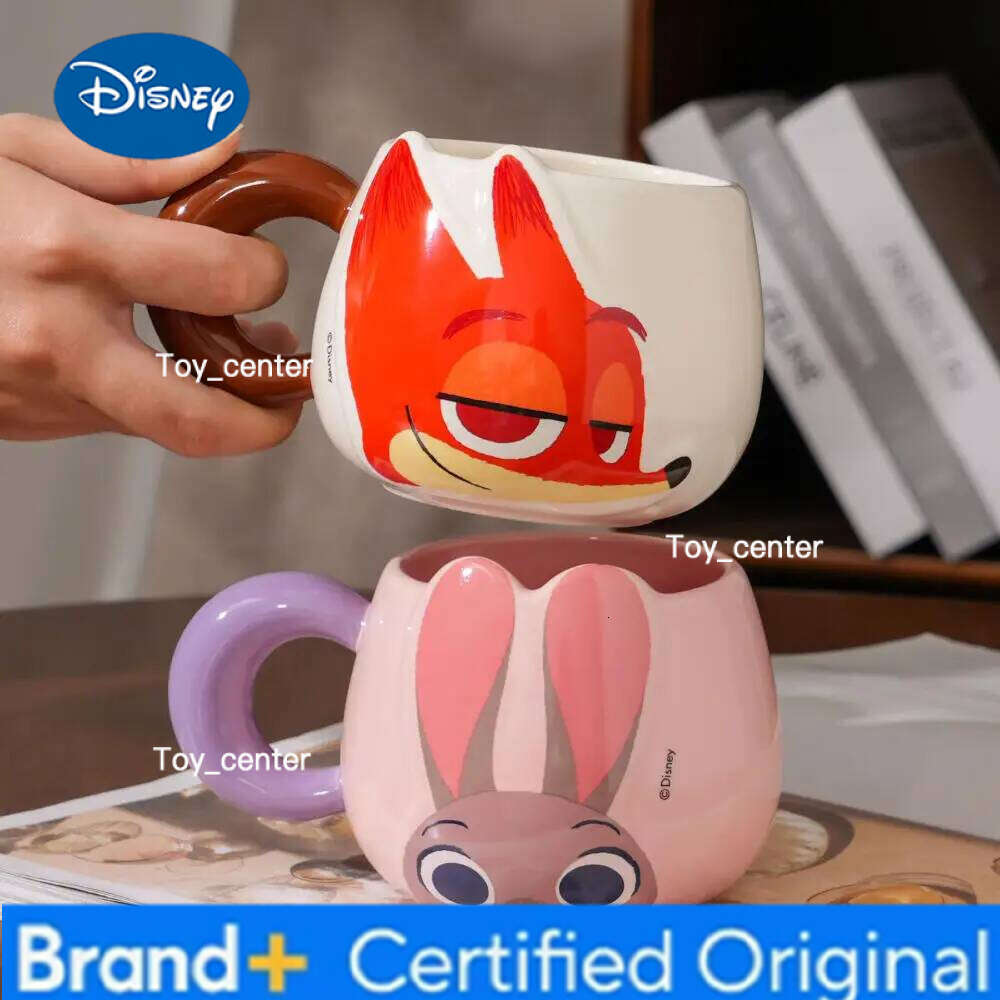 Disney Kawaii Zootopia 2 Anime Hobby Judy Hopps Nick Wilde Cartoon Ceramic Shaped Cup Household Mug Birthday Gift H260205