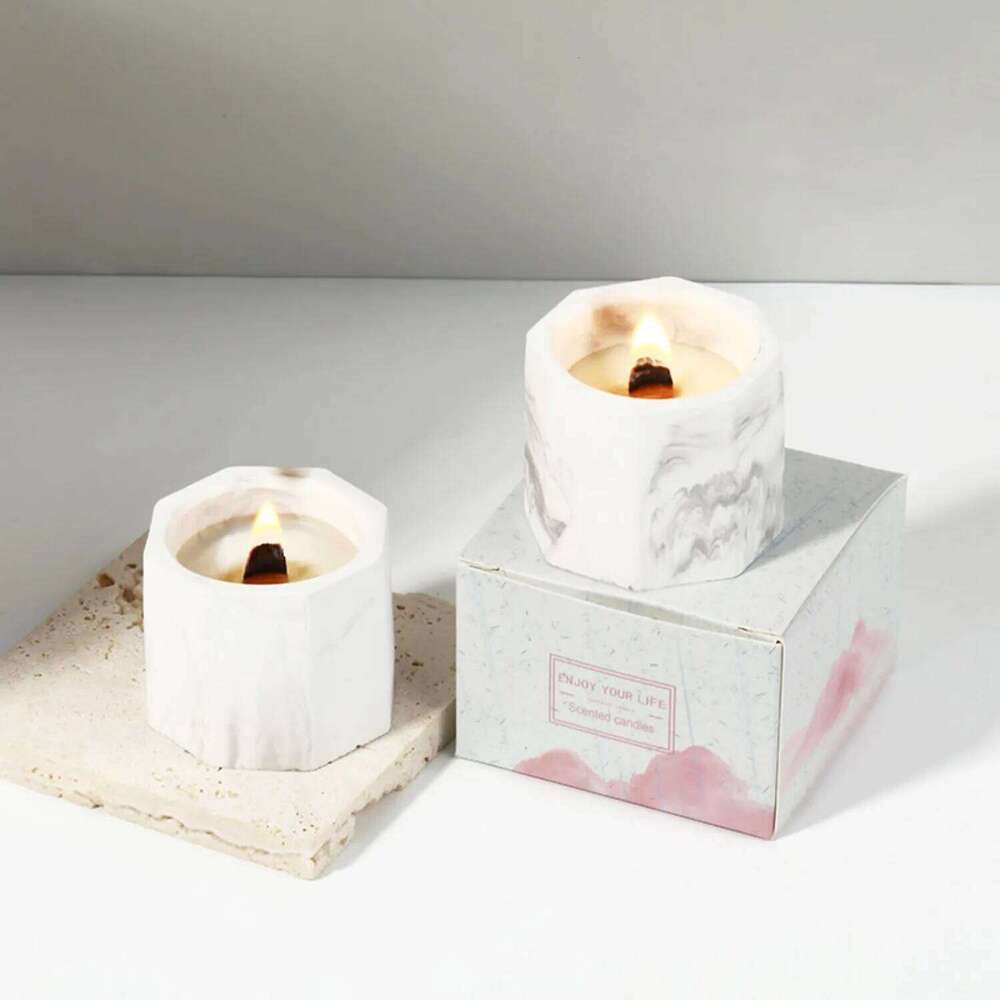 1pc Ins Style Marble Cup Candle - Handmade Soy Wax Aromatherapy, Non-Toxic Creative Gift for Home Party Wedding H260205