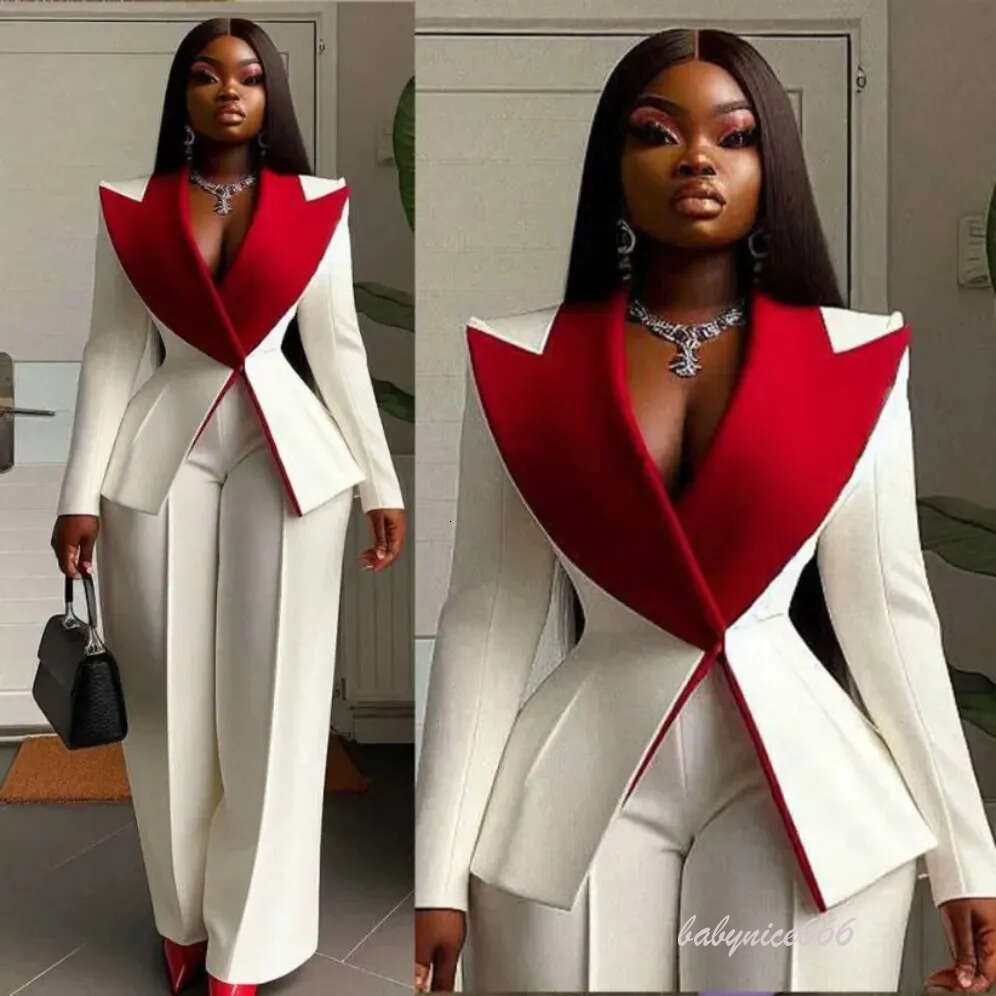 Plus Size Women Blazer Evening Dress Peaked Lapel Ladies Formal Wear Prom Mother Suits Birthday Party Customized Jacket Outfits 2 Pieces 1217