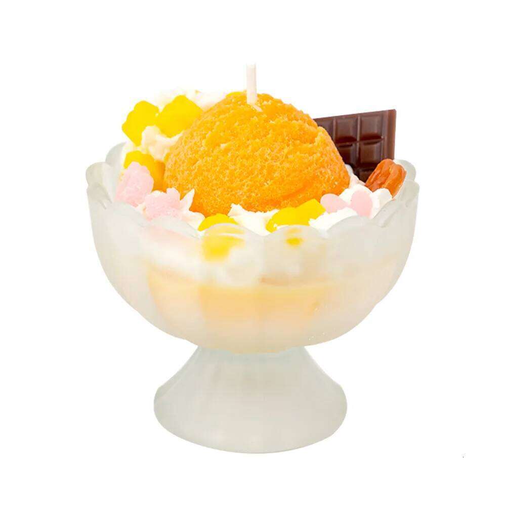 Ice Cream Scented Sweet Dessert Aroma Refreshing Ambience Cute Decorative Candle for Cozy Summer Vibes H260205