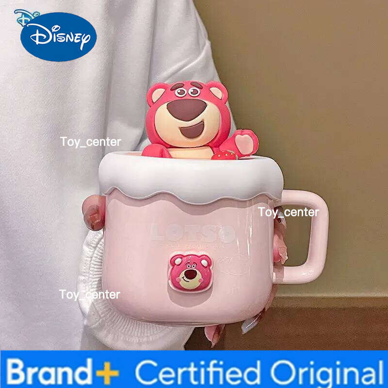 Disney cute Winnie the Pooh Ceramic Strawberry Bear Couple Mug Office Coffee Drinking Girl Birthday Gift H260205
