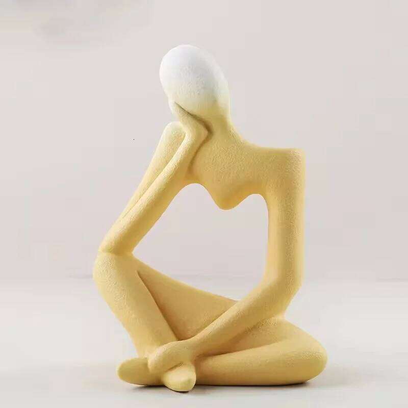 Ceramic Abstract Figure Sculpture Home Bedroom Decoration Accessories Living Room Christmas Modern Desk Decor Statue S260204