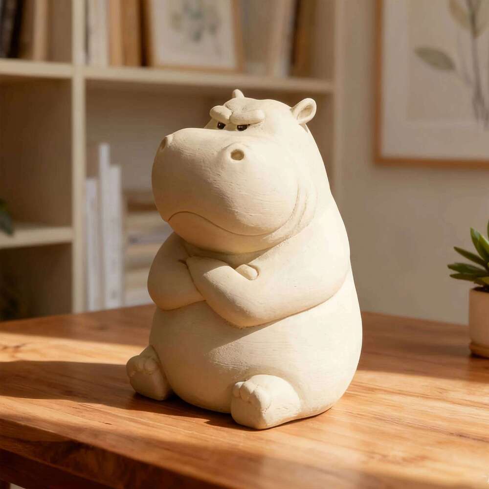 3D Printed Angry Hippo Dashboard Ornament - Durable Plastic Decor for Halloween & Christmas, Home Desk or Party S260204