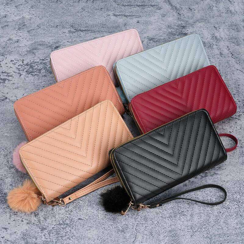 Cross-border ladies V embroidered long wallet 2024 Korean autumn and winter new large-capacity multi-card holding coin purse Z260205