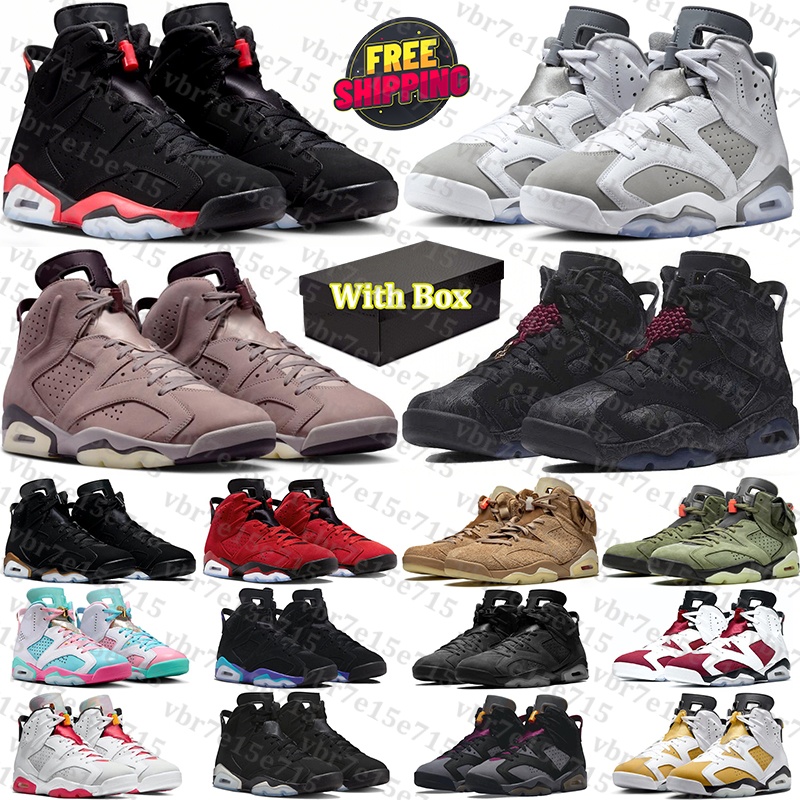 Free Shipping With Box Designer Basketball 6 6s Shoes sneakers for mens black pink jordan6men Infrared travisscot trainers travi travis