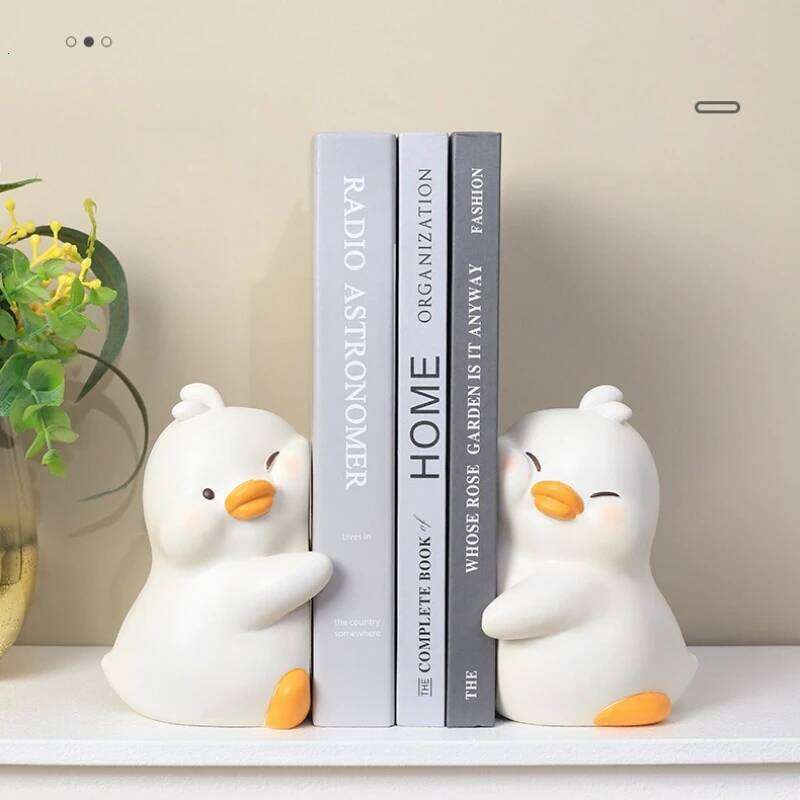 Lovely Cartoon Duck Hugging Animal Ends Book Stand Holder Decorative Bookends For Desk Office Home Shelf Ornaments L260615