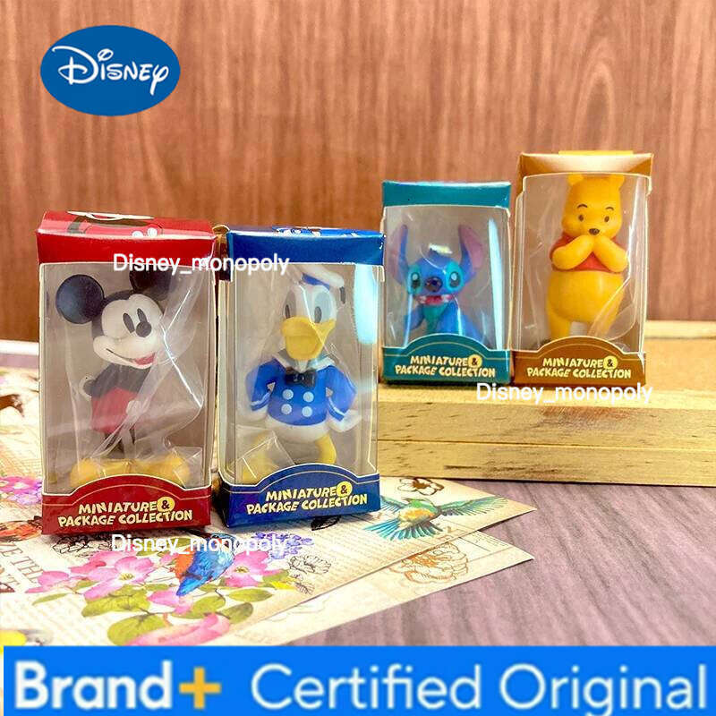 Disney In Stock Hot Genuine Bandai Boxed Ornaments Mickey Stitch Winnie The Pooh Model Toy Collectible Gift H260205