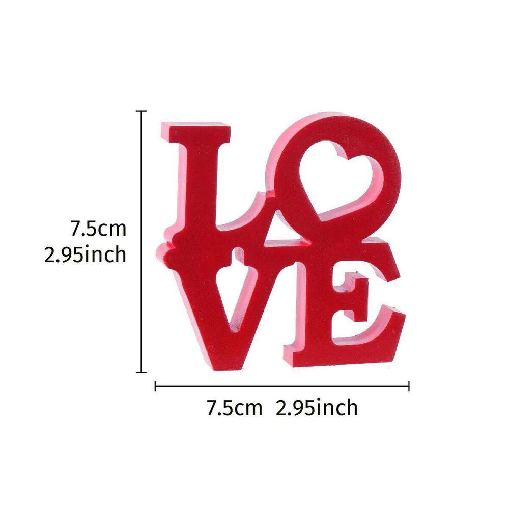 1PC, simple red double-layer LOVE letters, Valentine's day decoration, suitable for anniversary decoration S260204