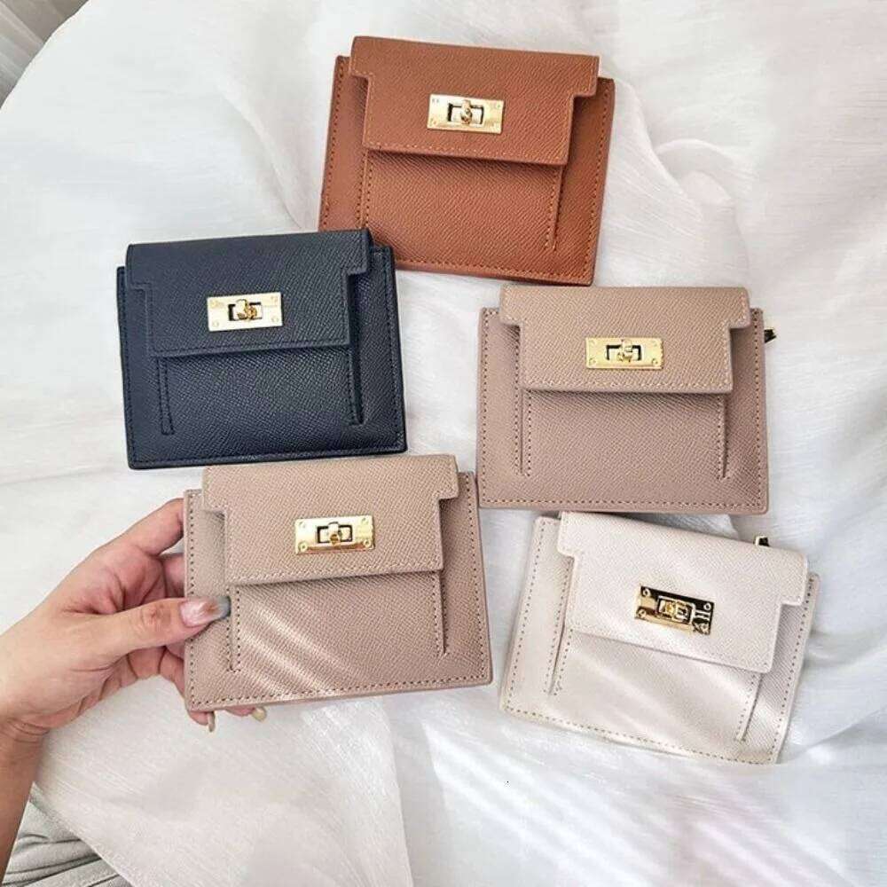 PU Leather Women's Wallet Fashion Zipper Solid Color Coin Purse Short Style Two Fold Card Bag Women Z260205