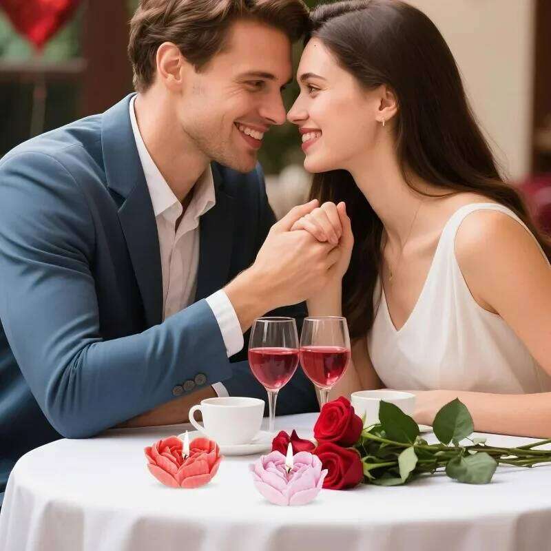 Flexible Heart Rose Mold DIY Candle Making Romantic Valentines Gifts Food-Grade Silicone for Wax Soap Resin Craft S260204