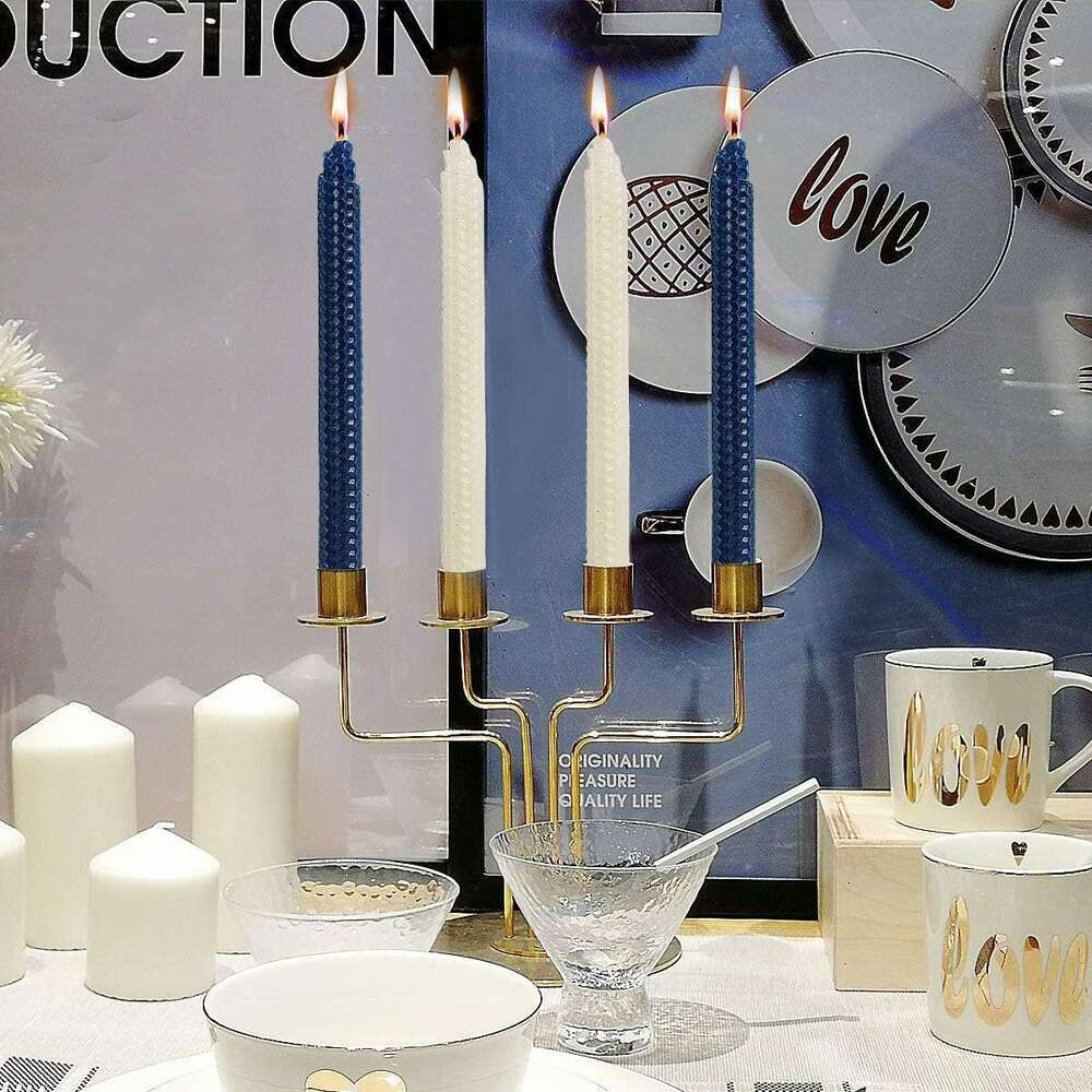 XIANGZHU Set of 14 Handmade Taper 9 Inch Smokeless Dripless Wax Candles, Beeswax Home Gift Ideas, Long Candle Sticks for Wedding,Dinner S260204