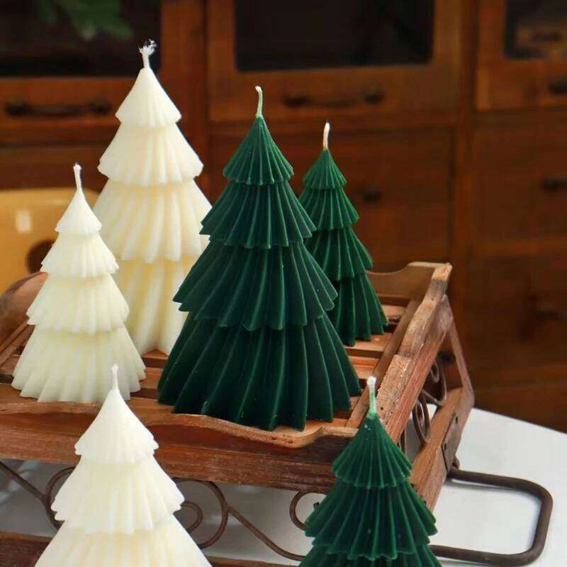 Scented Candles 3D Mold Christmas Tree Geometric Pine Silicone DIY Aromath Candle Soap Making Tools Craft S260204