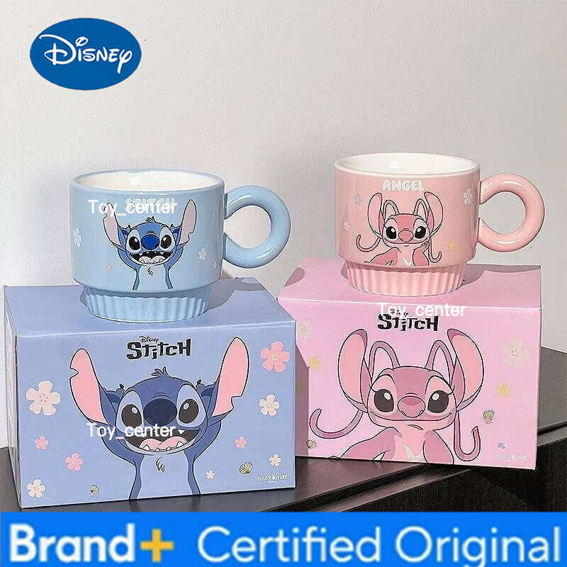 Disney Anime Stitch Mug Style Girls Couple Household Use Ceramic Birthday Gift Good Looks Cute Kawaii Niche New Year H260205