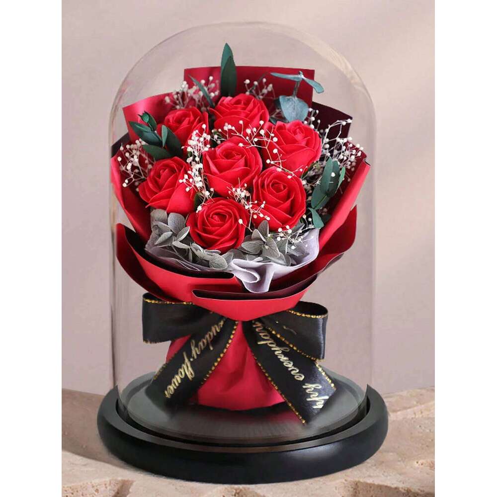 Forever Preserved Real Rose in Glass Dome Women Valentines Gifts Eternal Flower for Mother's Day Anniversary Birthday S260204