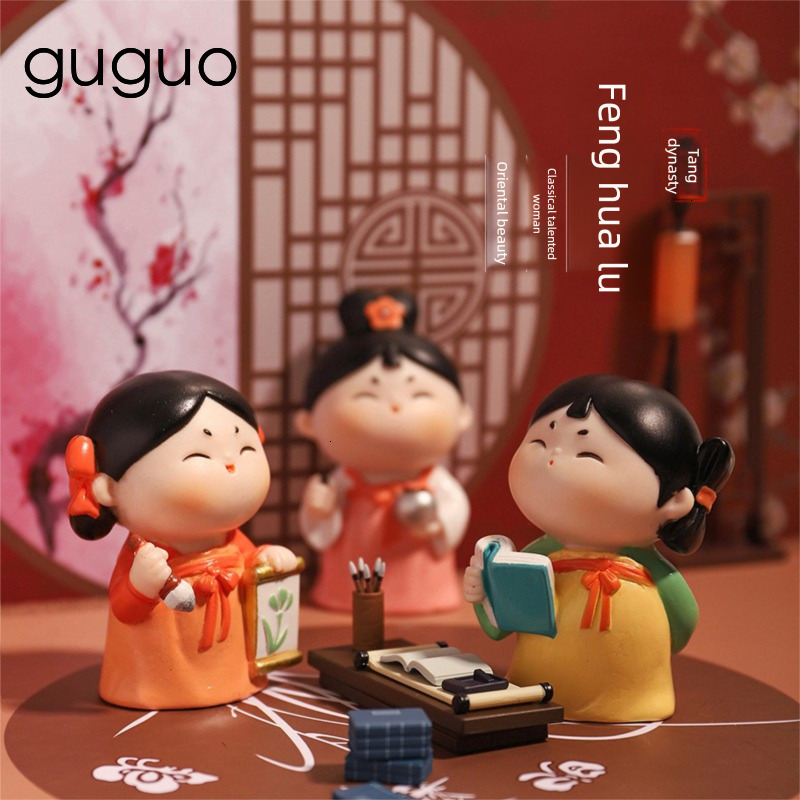 Guguo Free Shipping New Designer Bag Tang Dynasty Lady Blind Box Figurine Vinyl Decoration Handicraft Small Ornament Xi An Tourism Cultural Creative D