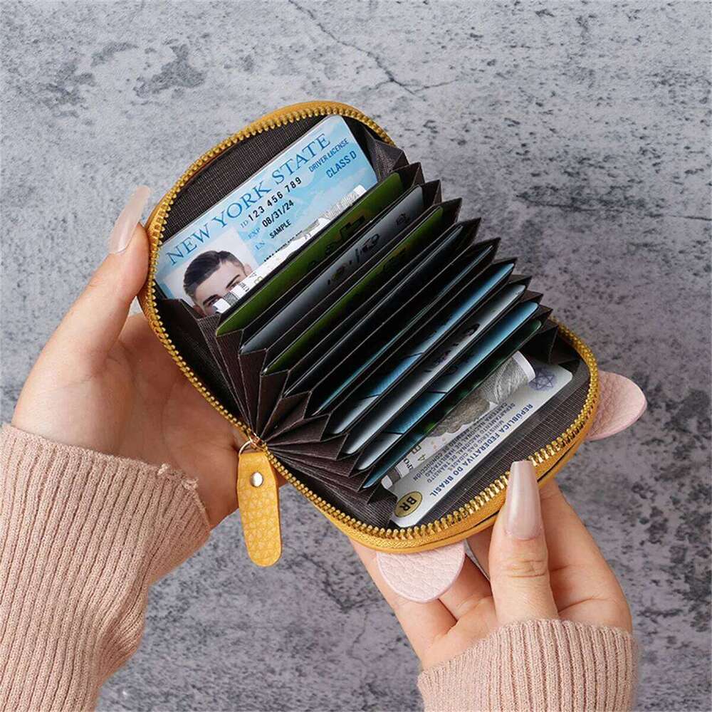 New online celebrity organ package female light student pig zipper multi-card card set soft pickup clip coin purse Z260205
