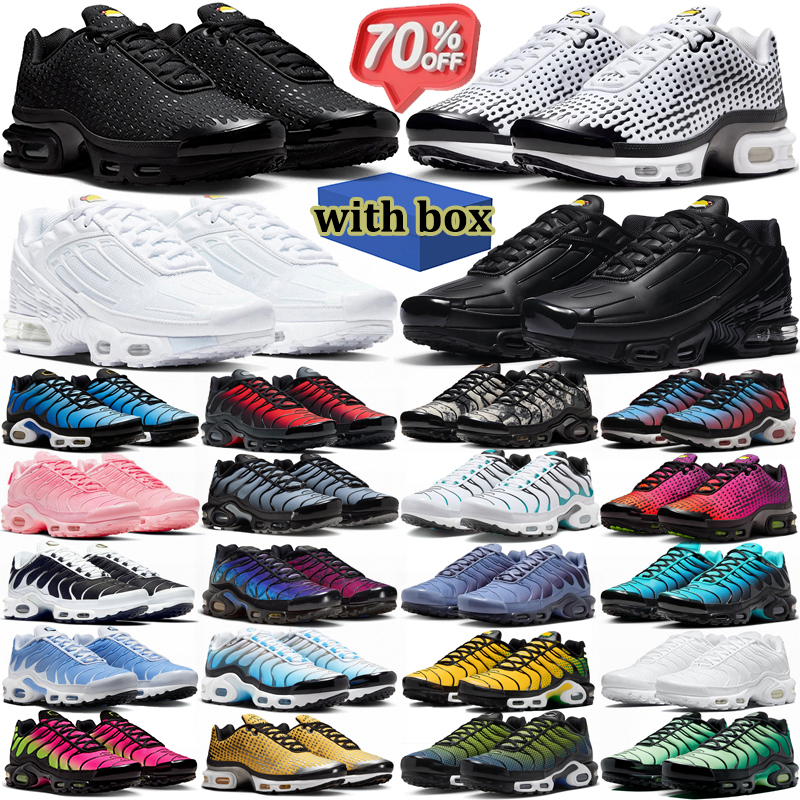 with box running tn shoes men women tns designer sneakers mens tnss outdoor sports trainers mesh leather black white