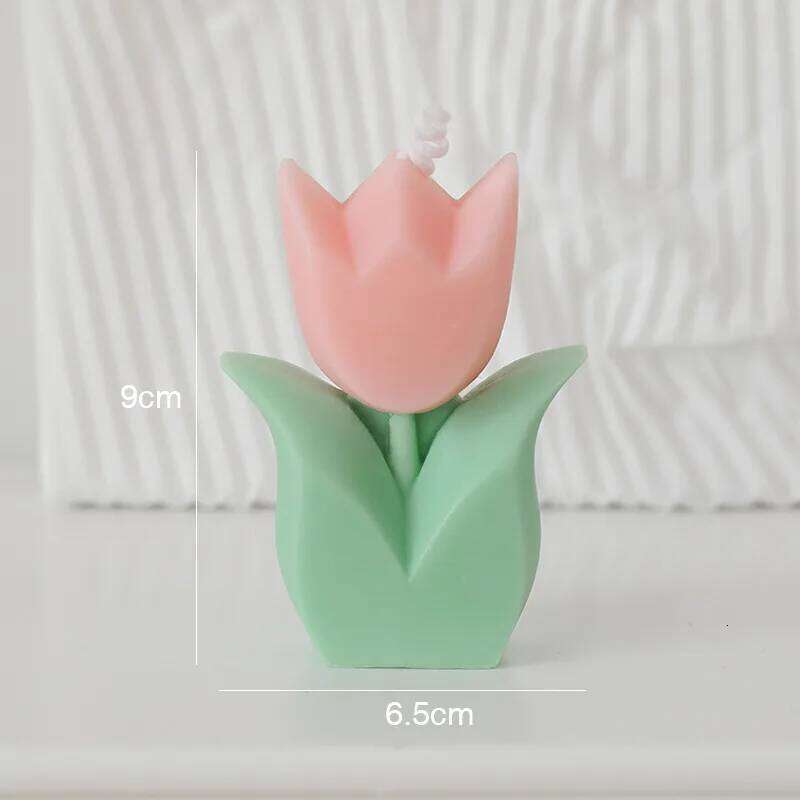 Creative Wedding Guest Gift Tulip Flower Aromatherapy Candle Aesthetic Room Decor Aromatic Candles Girl Birthday gifts S260204