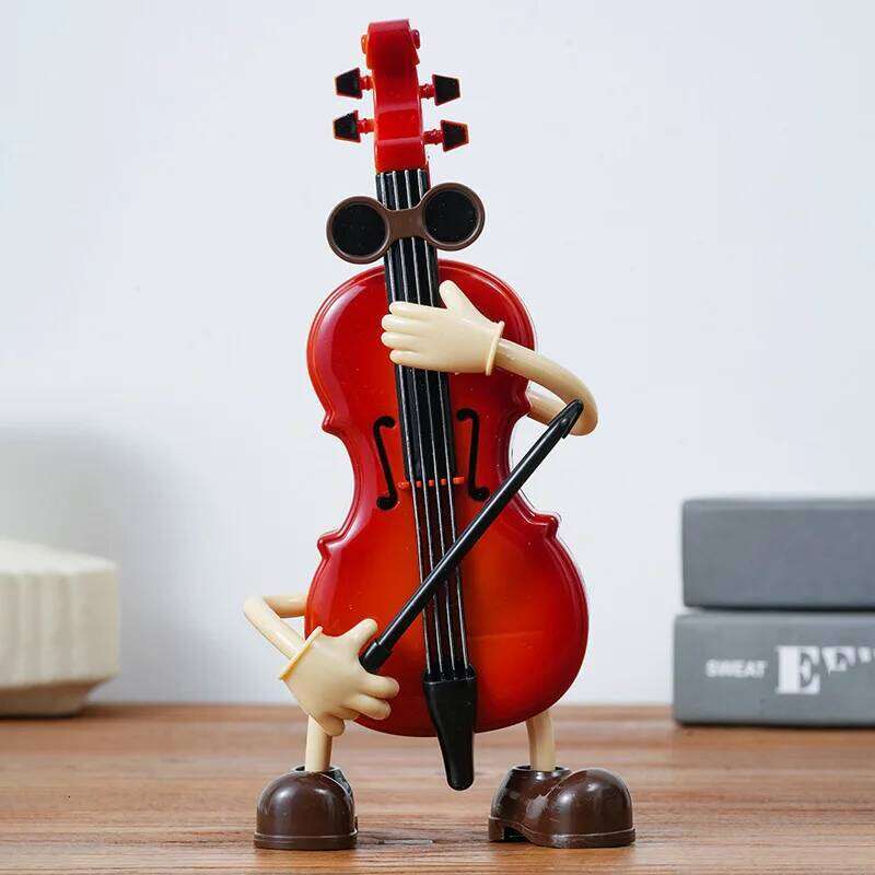 Creative Rocking Music Box, Featuring Guitar And Violin Design, A Perfect Birthday Couple's Holiday Gift, Or Livin S260204