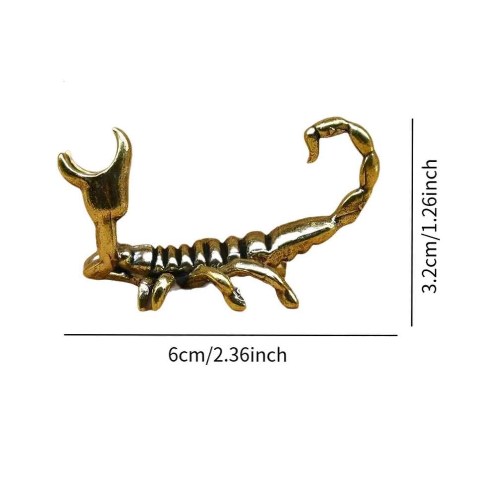 Pen Holder Miniature Forward Curved Tail Home Decor Gift Desktop Accessories Desk Modern Office Brass Scorpion Figurine S260204