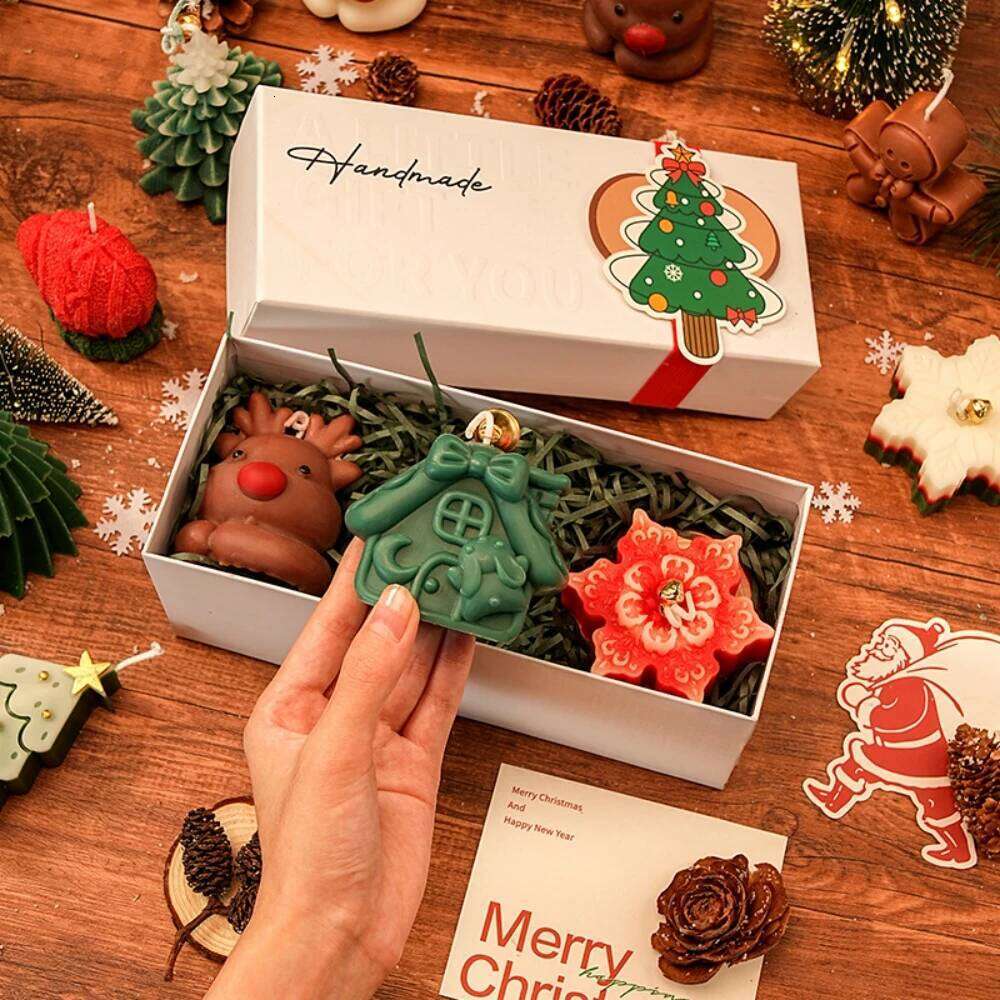 Fragrance Gift Box Candle Set Christmas Small Gifts Creative Ornaments Aromatherapy Candles Party Decor S260204
