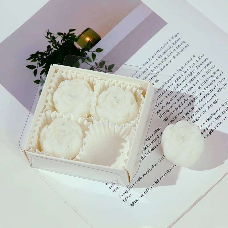 4PC Rose Wax Fragrance Candles Gift Of Artificial Roses Aromatherapy Home Decoration Ornaments S260204