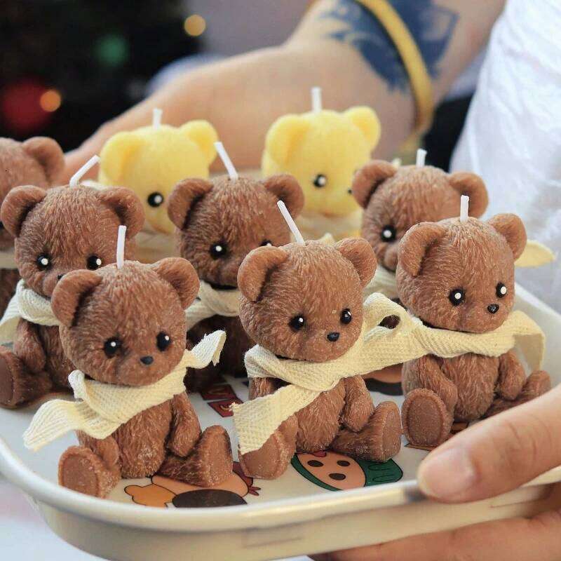 1/2pcs Scented Simulation Teddy Shape Fragrance Cute Souvenir Gift Atmosphere Creative Handmade High-end Bear Candle S260204