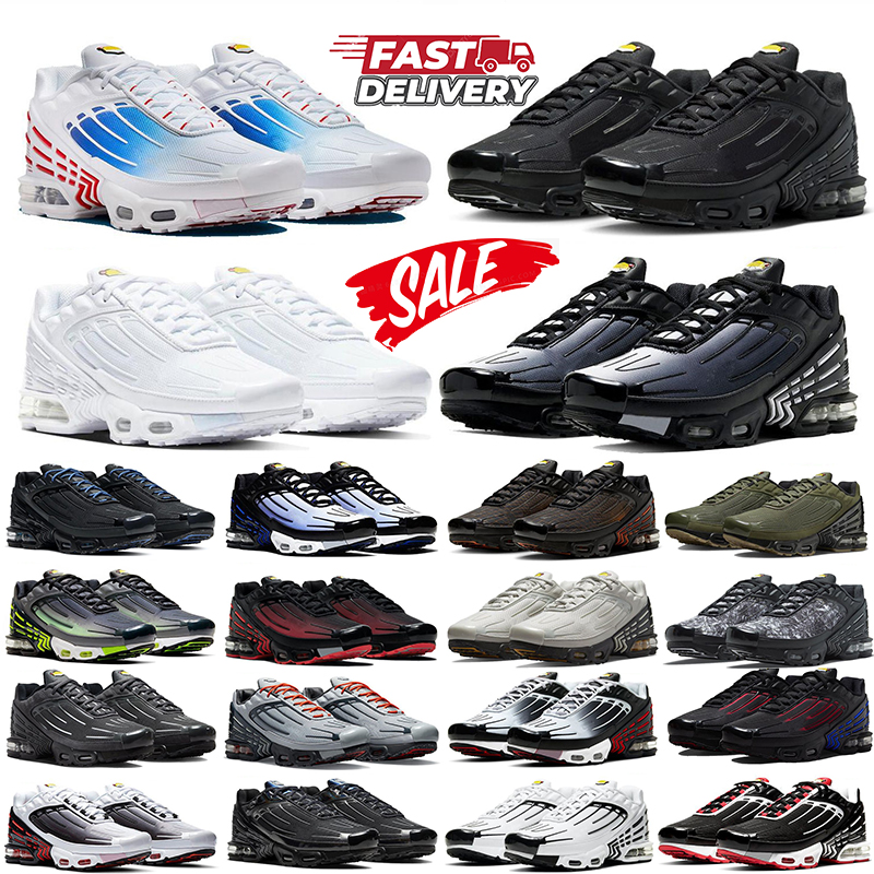 Designer Shoes Men Women Plus 3 Running Shoes Triple Black White Outdoor Mens Trainers Sneakers Casual Shoes Size 40-46