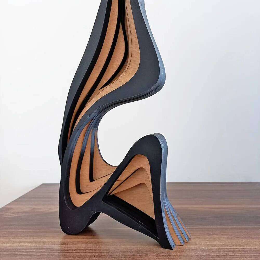 Artistic Abstract Wooden Streamlined Statue Minimalist Bookshelf Room Decoration Desktop Ornaments Home Gifts S260204