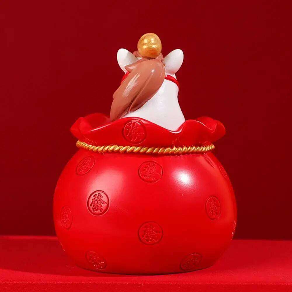 Chinese New Year Decor Cute Zodiac Horse Figurines Resin Desktop Ornament Wealth Good Fortune Home Office Decoration