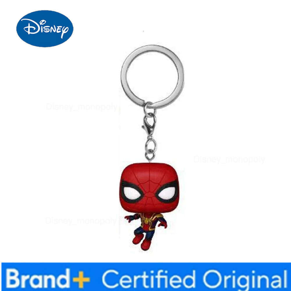 Disney Keychain Spider-Man Peter Parker Mysterio GWEN Deadpool Venom Vinyl Action Figures Toys H260205