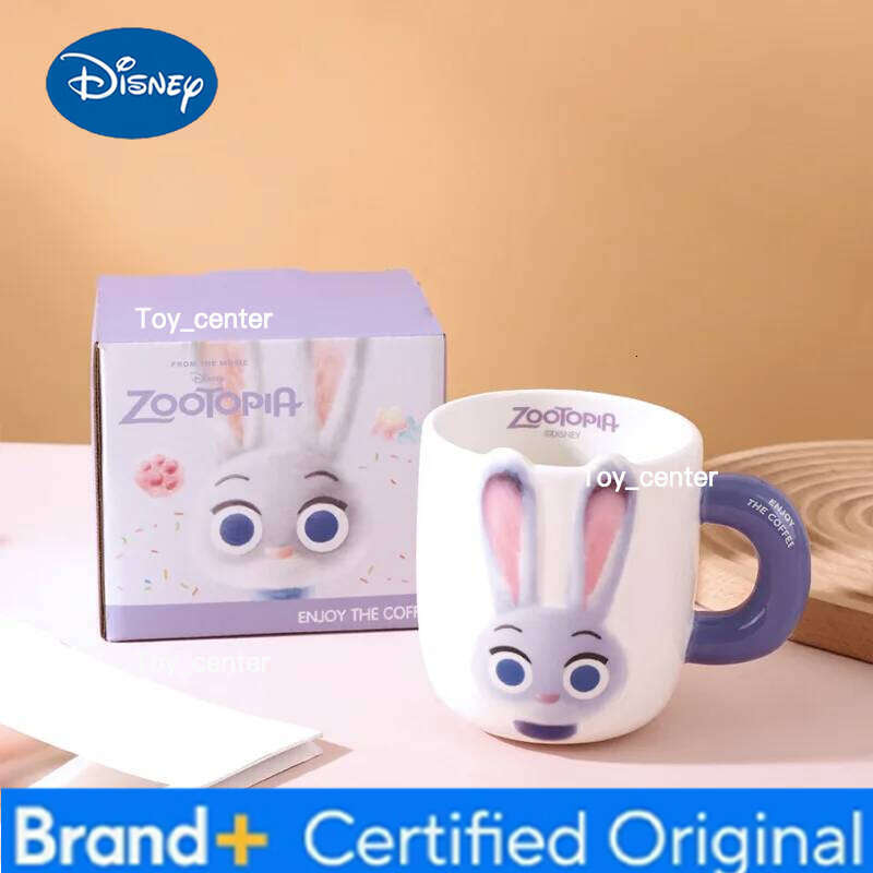 Disney Cartoon Anime Peripheral Zootopia Mug Judy Nick Cute Couple Ceramic Coffee Cup 500ml Birthday Gift Cups H260205