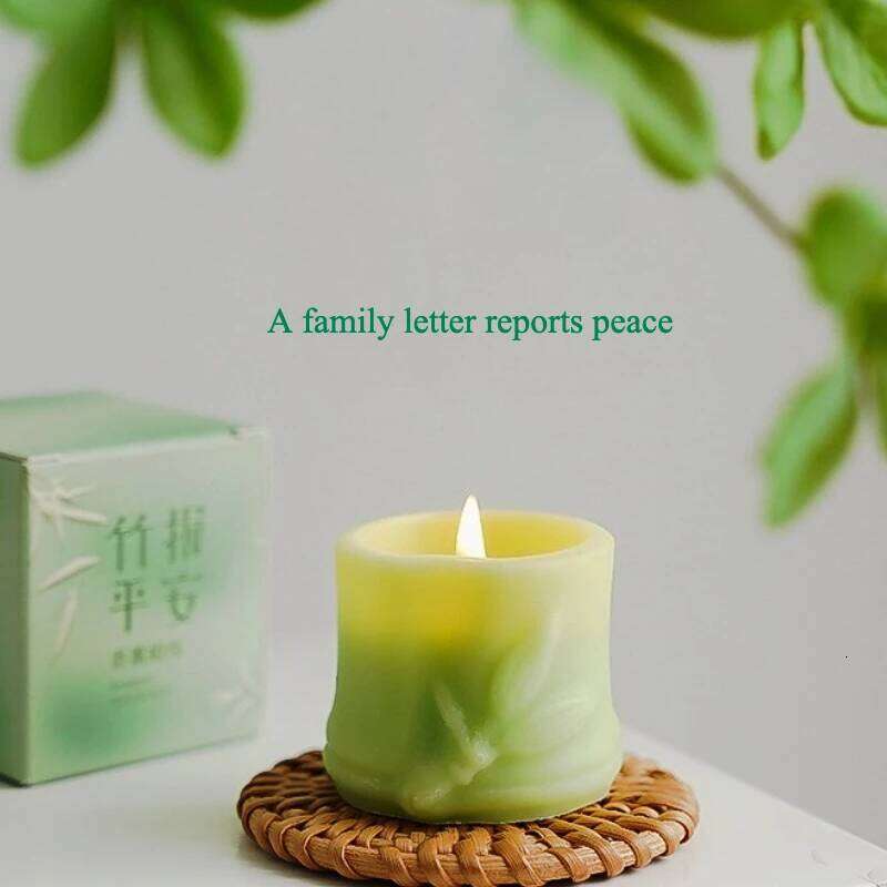 Natural Plant Bamboo Scented Candle Table Decor Home Decoration Wedding Birthday Party Candles H260205