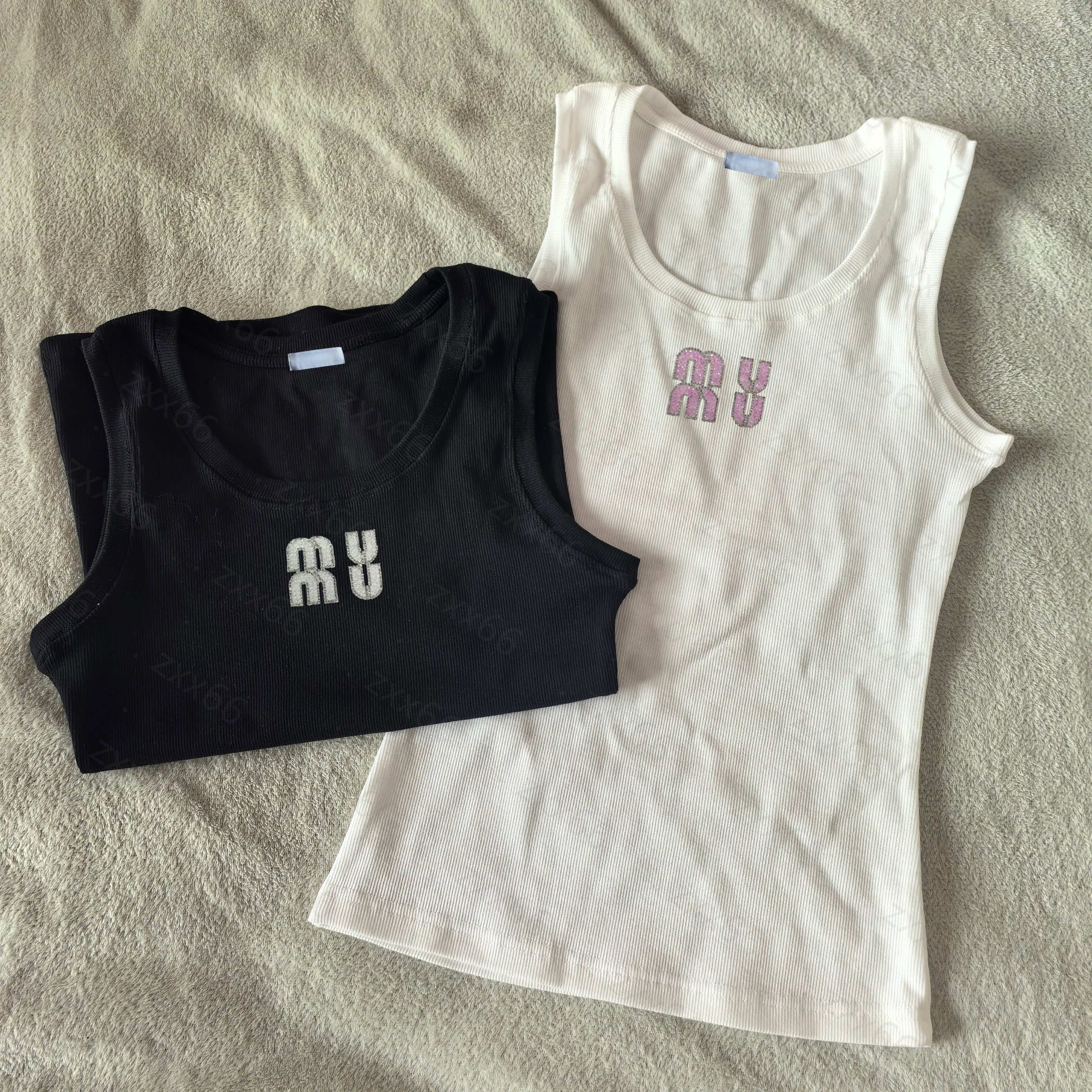 Womens Tank Top Summer diamond Slim Sleeveless Camis Croptop Outwear Elastic Sports Knitted Tanks 07