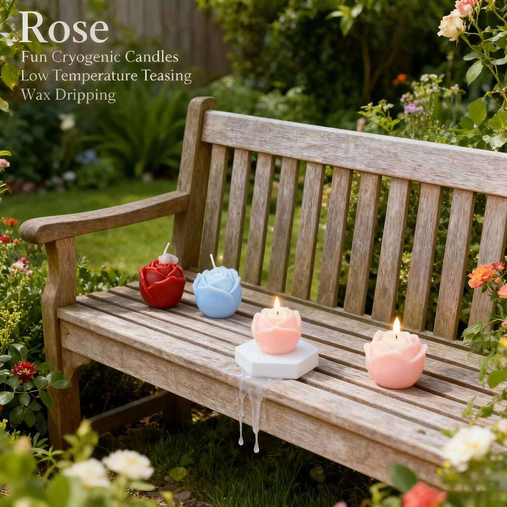 Rose Scented Set, Floral Shaped Aromatherapy Candle Gift for Wedding Bridal Shower Birthday Party, Creative Romantic Home S260204