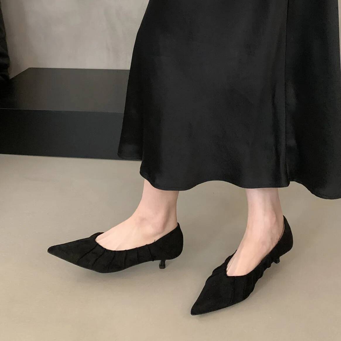 Bailamos Spring New Brand Women Fashion Gold Pointed Toe Shallow Slip On Slingback Shoes Thin Low Heel Dress Pumps ddmypanda