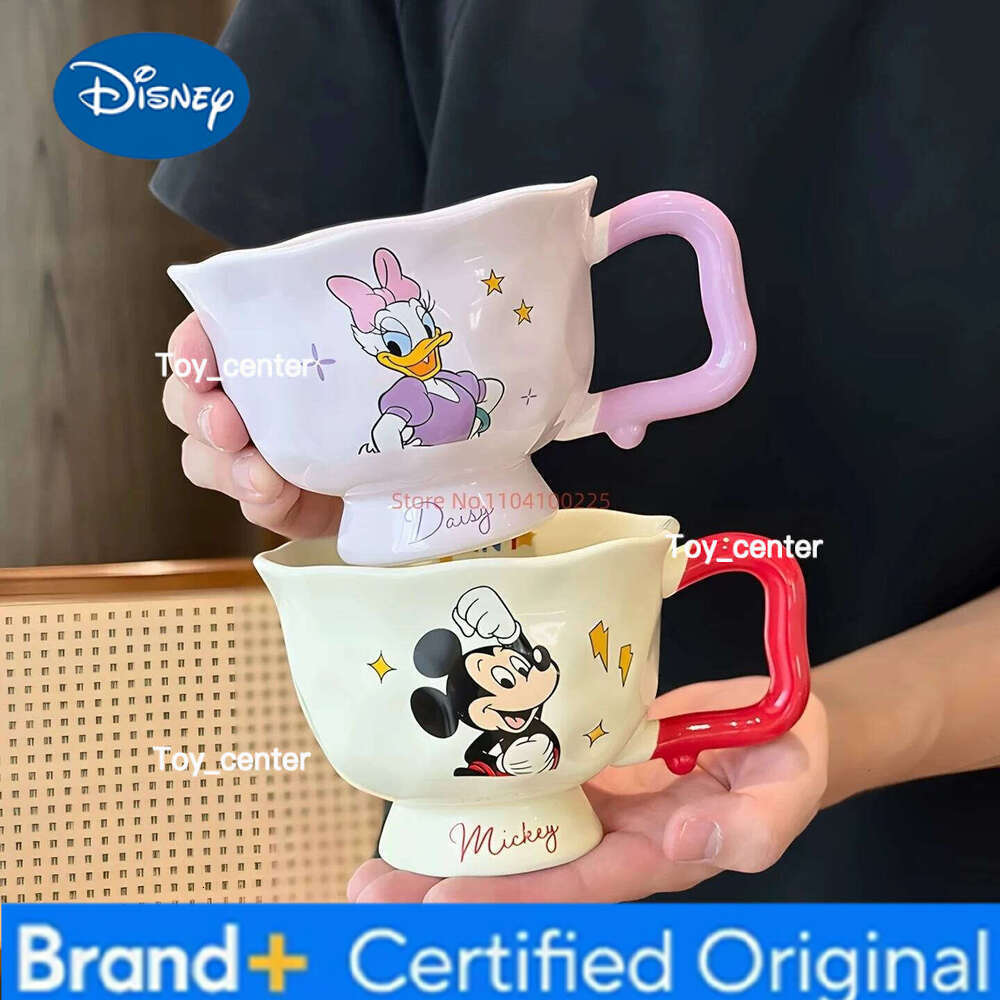 Disney Mickey Minnie Household Water Children'S Ceramic Cute Dormitory Use Office Coffee Breakfast Cup 3d Relief Mug Xmas H260205